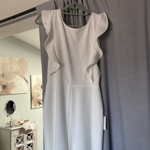 Feel Your Love White Ruffled Wide-Leg Jumpsuit - Picture 7 of 7